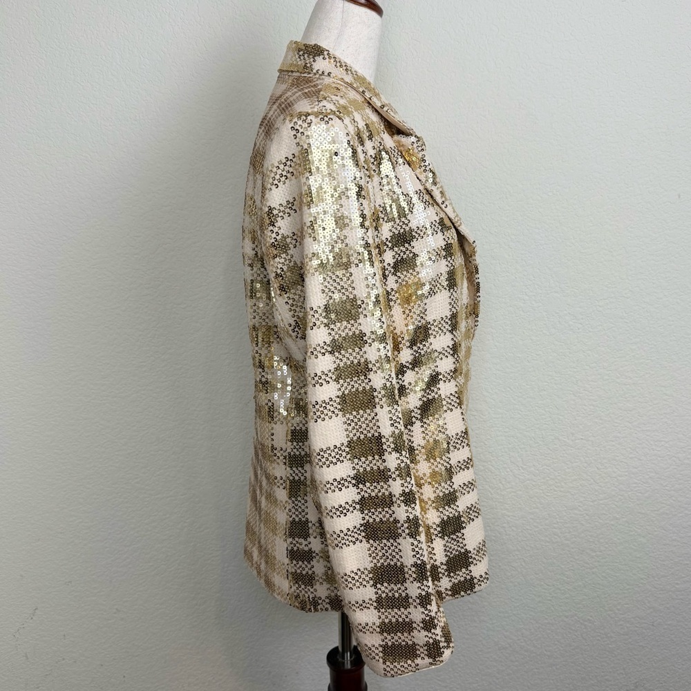 Ivy City Co Blanche Blazer Gold Sequin Jacket - Picture 9 of 16